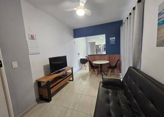 066 Aviacao Beira Mar Com Varanda - 1 Dorm - 15 Metros Da Praia - Wi Fi - Garagem Gratuita