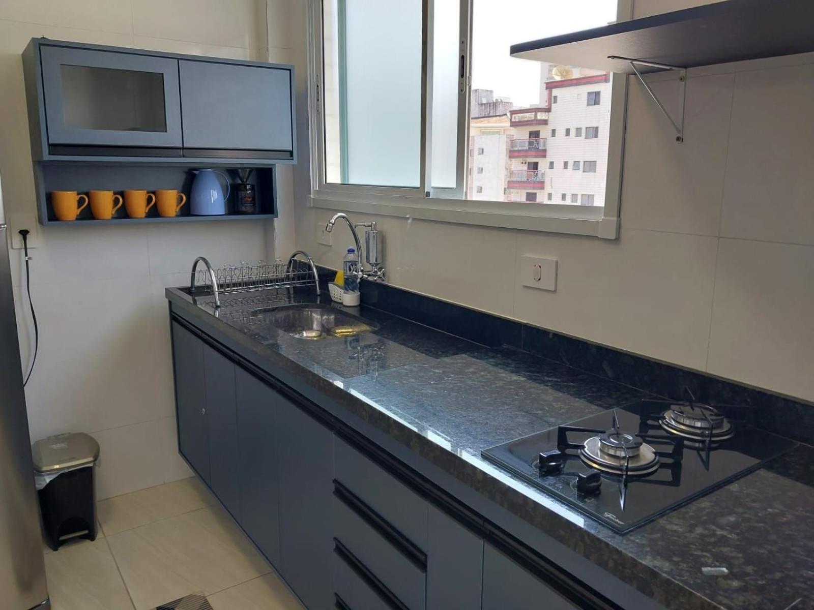 066 Aviacao Beira Mar Com Varanda - 1 Dorm - 15 Metros Da - Wi Fi - Garagem Gratuita * Praia Grande (Santos)